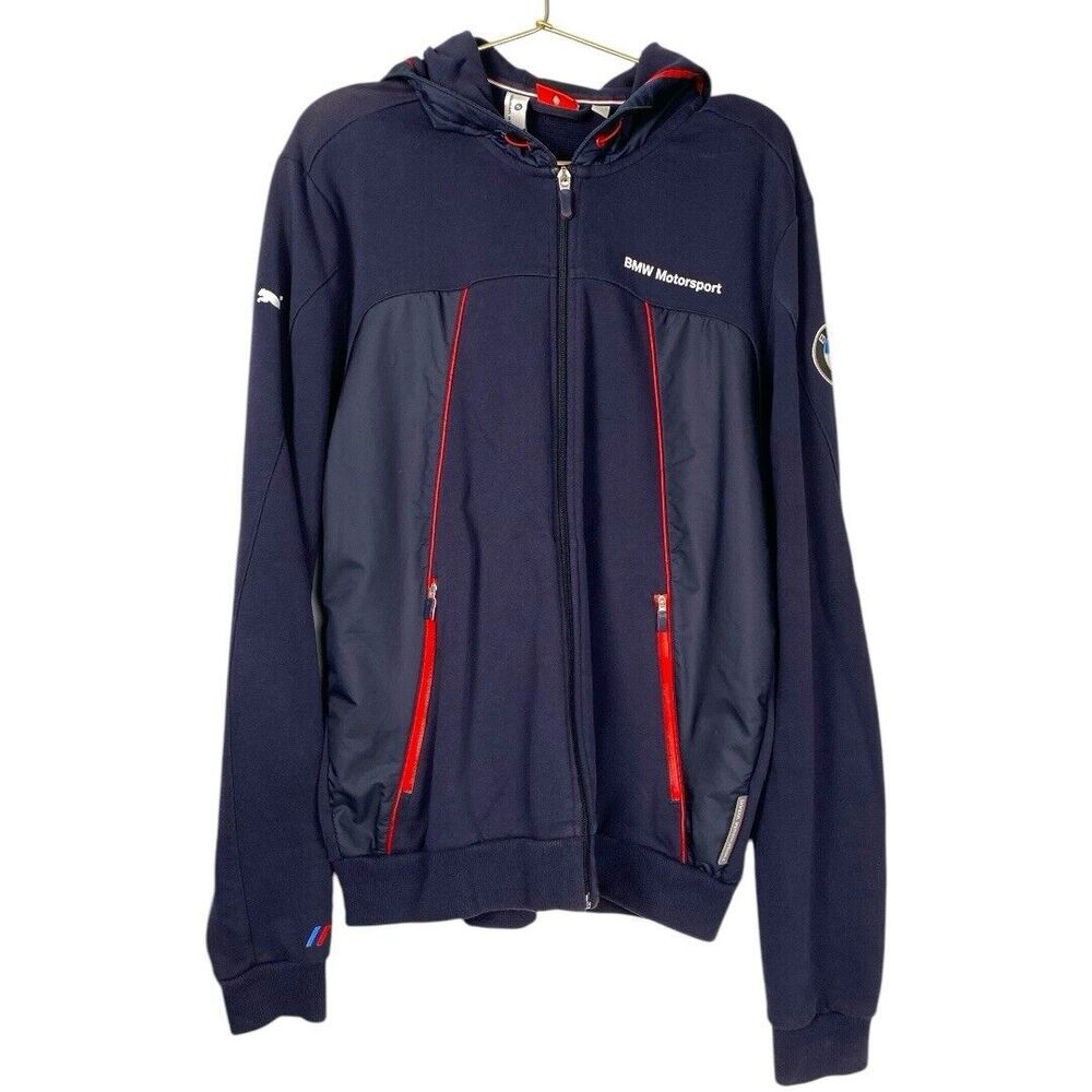 Puma BMW Motorsport Street Woven Jacket  Blue Men Full Zip Size M WP161‎